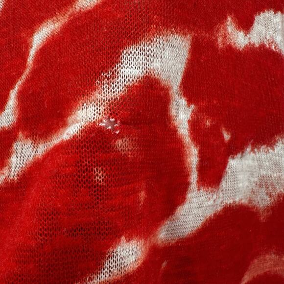 Ali Miles Top Shirt Womens Large Red Orange Knit Tie Die Breathable Tunic Bright - Picture 7 of 13